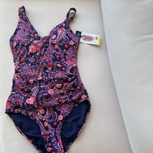 Lands' End Ladies' Swimsuit, Multi colored,Navy, Size Small, NWT - Picture 4 of 9